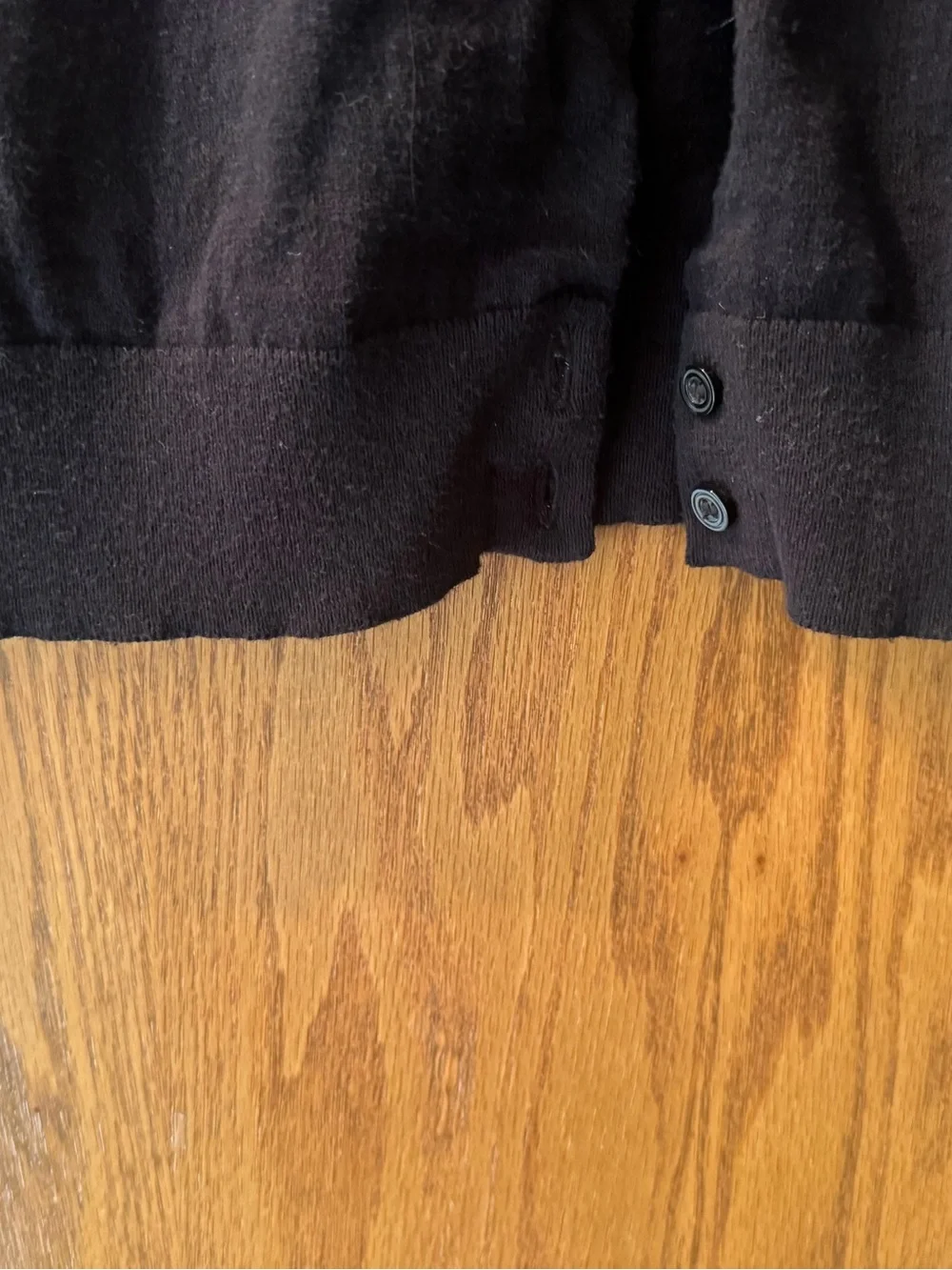 J. Crew Black Crewneck Button-Front Cardigan